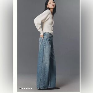 NWT MOTHER denim The Pipe Dream Button Sneak